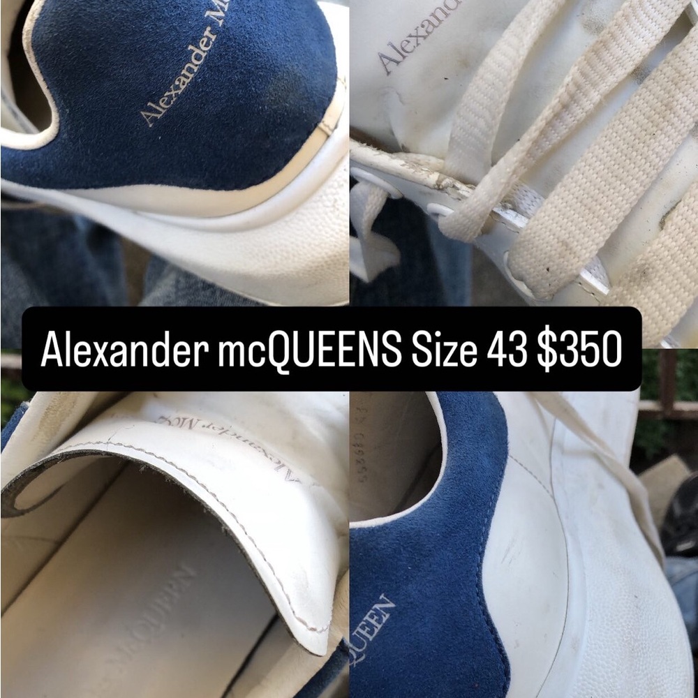 Alexander McQueen Navy and White Sneakers